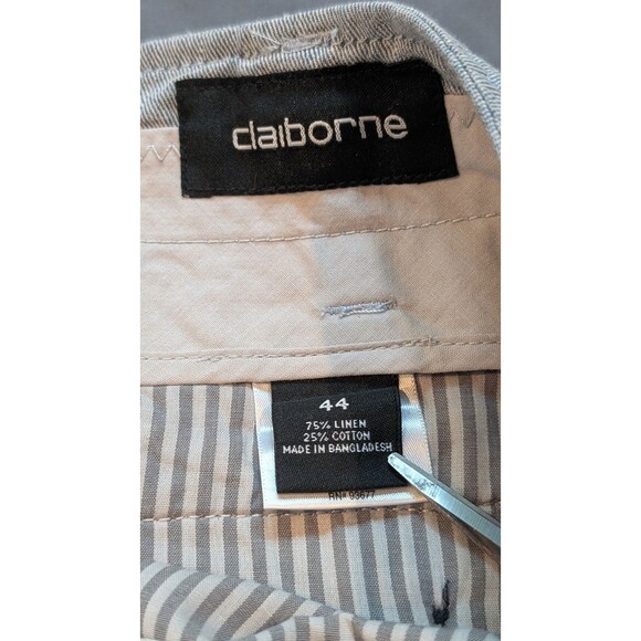 Claiborne Men's 44 Linen-Cotton 75/25 Blend Cargo Shorts Light Blue Flat front - Picture 3 of 7